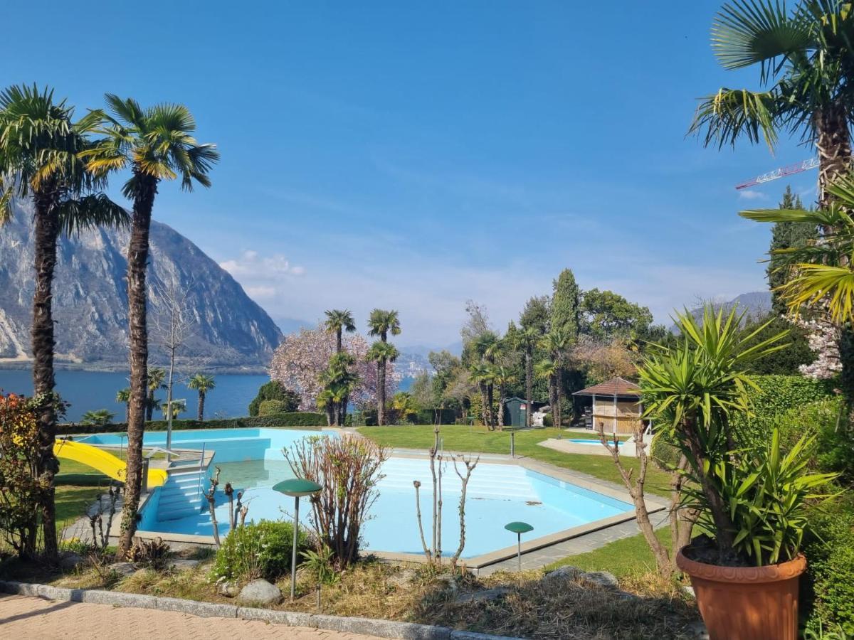 Lake Apartment 4 Bissone Bagian luar foto