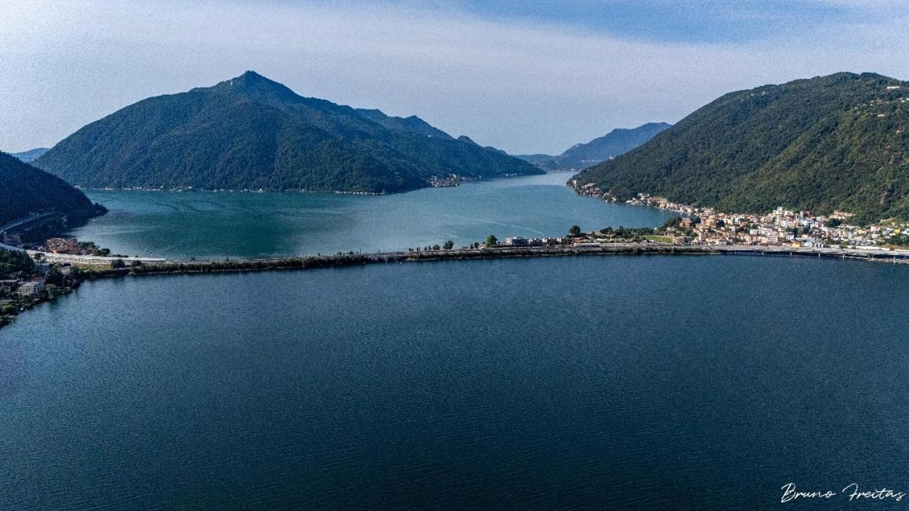Lake Apartment 4 Bissone Bagian luar foto