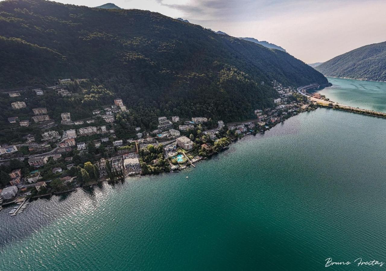 Lake Apartment 4 Bissone Bagian luar foto